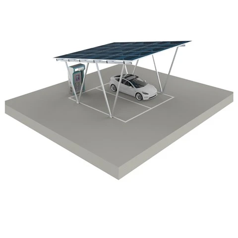 Carportstructuur met zonnepaneel